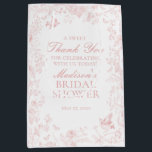 Pink Toile De Jouy Bridal Shower Favours Medium Gift Bag<br><div class="desc">Love is in Bloom. This Pink Chinoiserie Party Decor Collection, features delicate toile floral patterns for timeless elegance. Each piece in this collection showcases intricate designs in shades of pink, evoking a sense of sophistication and elegance. ★ Let me help you plan your next party! ★ If you need coordinating...</div>