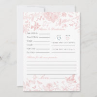 Pink Toile De Jouy Floral Advice for Baby Card