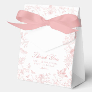 Pink Toile De Jouy Floral Dessert Favour Boxes