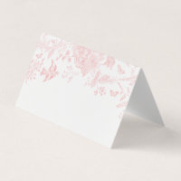 Pink Toile De Jouy Floral Place Card Table Decor