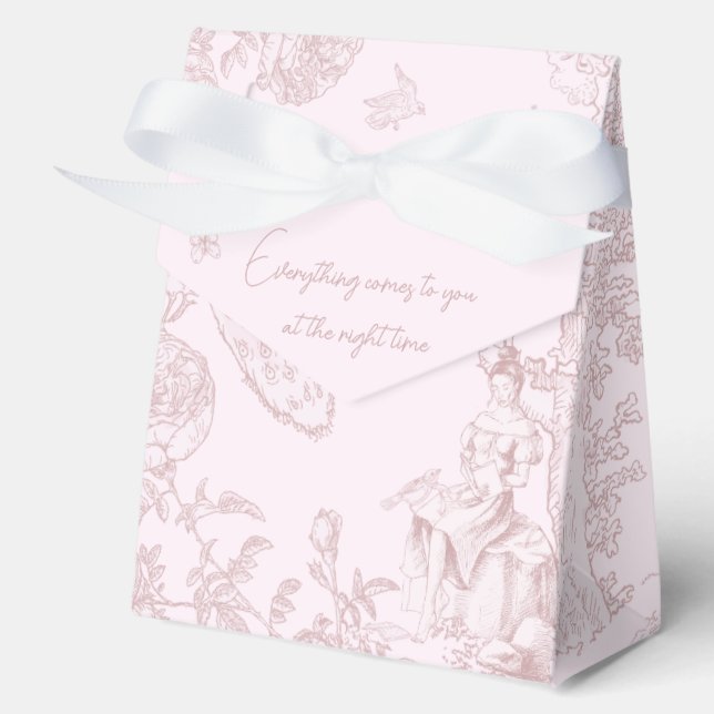 Pink Toile Favour Box (Front)