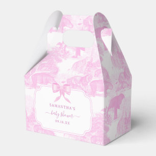 Pink Toile Jungle Animals Safari Chinoiserie Favour Box