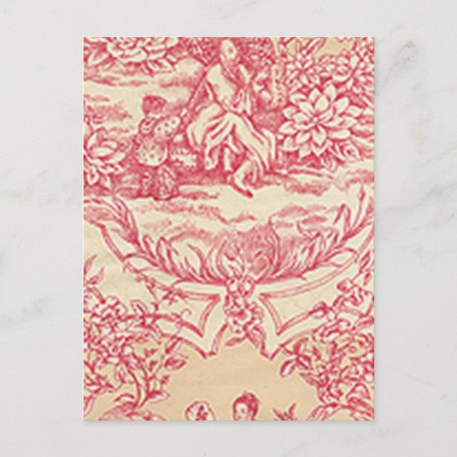 Pink Toile Postcard (Front)