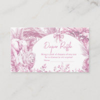 Pink Toile Safari Baby Shower Diaper Raffle