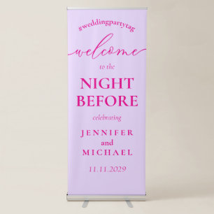 Pink Tone Welcome to the wedding rehearsal dinner Retractable Banner