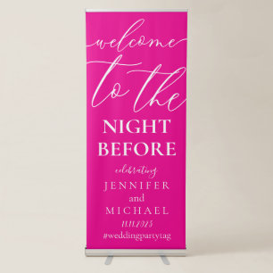 Pink Tone Welcome to the wedding rehearsal dinner Retractable Banner