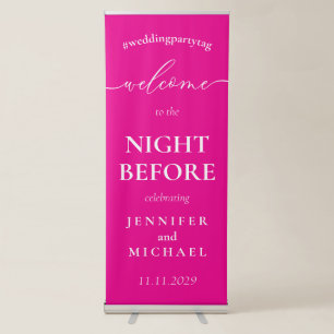 Pink Tone Welcome to the wedding rehearsal dinner Retractable Banner