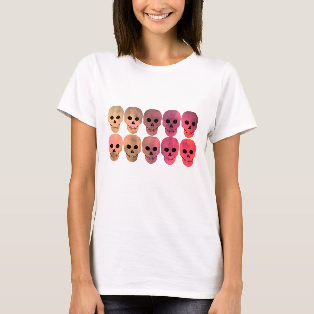Pink toned skulls T-Shirt (Front)