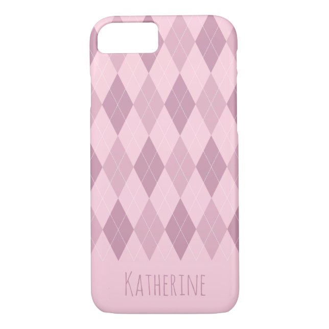 Pink Tones Argyle Pattern iPhone 7/8 Case (Back)