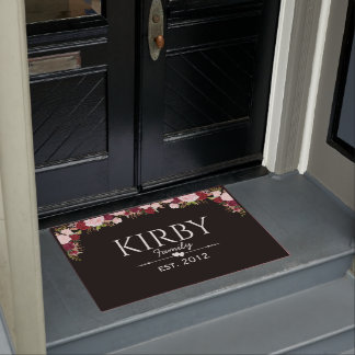 Pink Tones Floral Door Matt Personalised Doormat