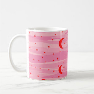 Pink Tones Night Sky - Moon & Stars Coffee Mug