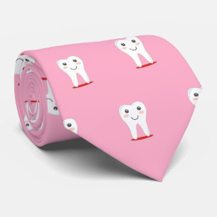 Pink Tooth Teeth Dentist Dental Neck Ties