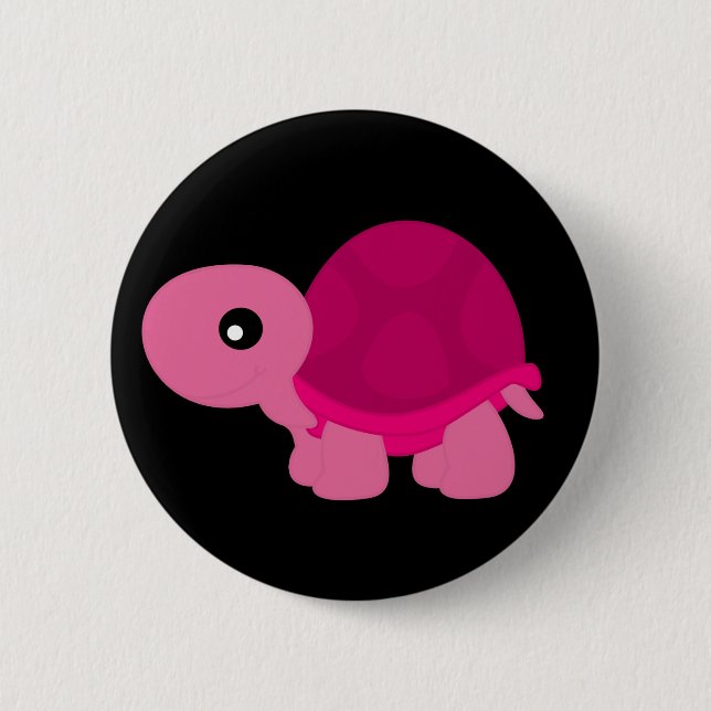 Pink Tortoise 6 Cm Round Badge (Front)