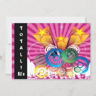 pink totally 80's retro  party Invitation