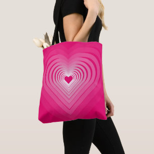 Pink Tote Bag with Hearts