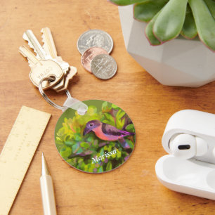 Pink toucanet key ring