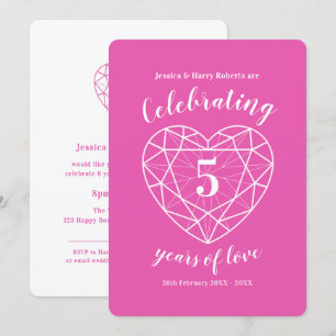 Pink Tourmaline Anniversary 5 years invites