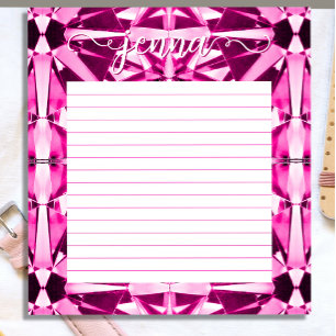 Pink Tourmaline Gemstone Lined Personalised Notepad
