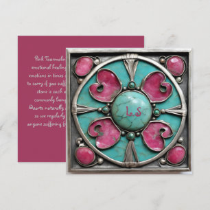 Pink Tourmaline October Birth Stone Card