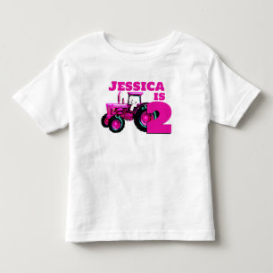 Pink Tractor Birthday Toddler T-Shirt