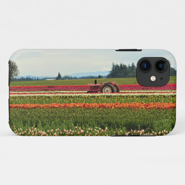 Pink Tractor in Tulip Field, Oregon Case-Mate iPhone Case (Back (Horizontal))
