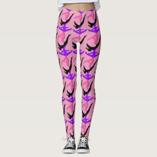 Pink Trampoline Gymnastics design pattern leggings