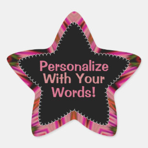Pink Trance Stripes Pattern Star Sticker