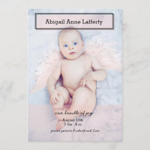 Pink Transparency Box Birth Announcement