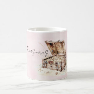 Pink Treasure Chest Shells Coffee Mug