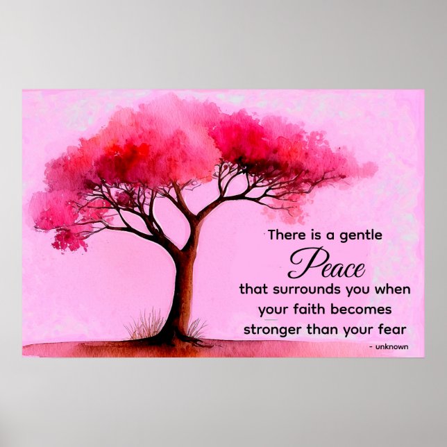 *~* Pink Tree AP81 Ethereal Peace Quote Poster (Front)