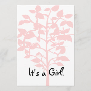 Pink Tree Baby Shower Invitation