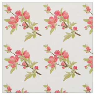Pink Tree Blossoms Custom Fabric