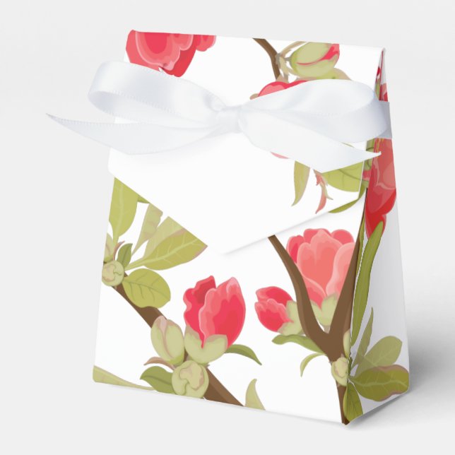 Pink Tree Blossoms Favour Box (Front Side)