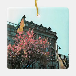 Pink Tree Ceramic Ornament