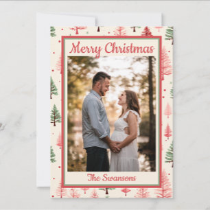 Pink Tree Christmas Card