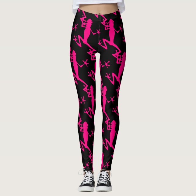 Pink Tree Frog Thunder_Cove Leggings (Front)