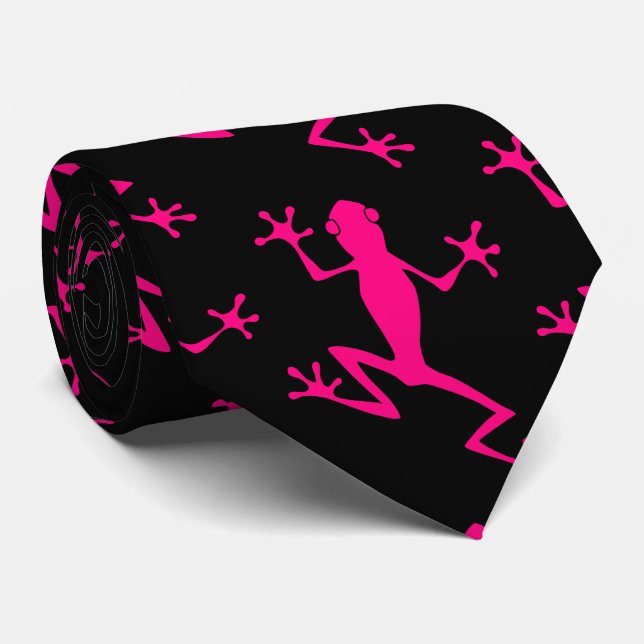 Pink Tree Frog Thunder_Cove  Tie (Rolled)