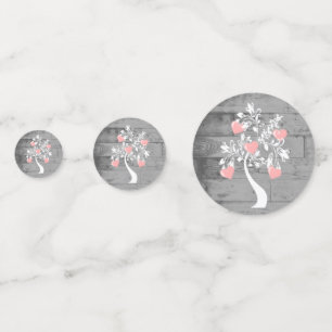 Pink Tree of Hearts Wedding Table Confetti