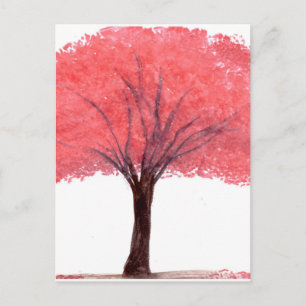 Pink tree postcard