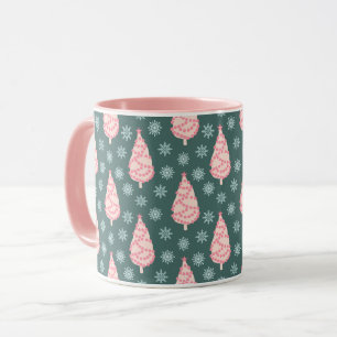Pink Trees Christmas Mug