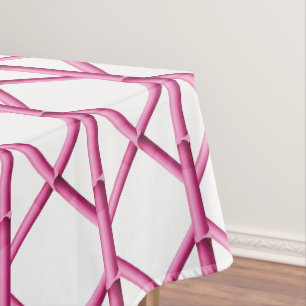 Pink Trellis Bamboo Pattern   Preppy Chinoiserie  Tablecloth