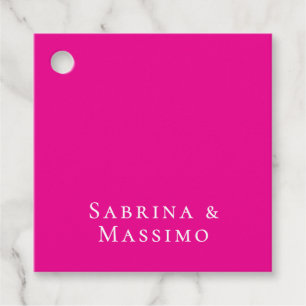 Pink Trendy Modern Minimalist Your Name Favour Tags