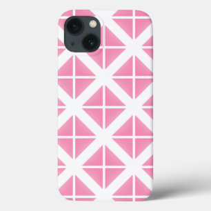 Pink Trendy Triangle Pattern iPhone 13 Case