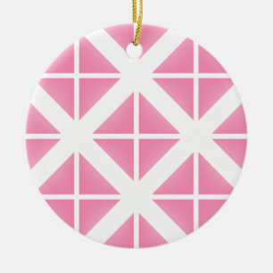 Pink Trendy Triangle Pattern Ceramic Tree Decoration