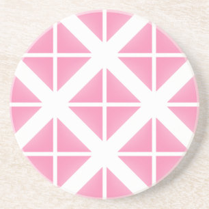 Pink Trendy Triangle Pattern Coaster