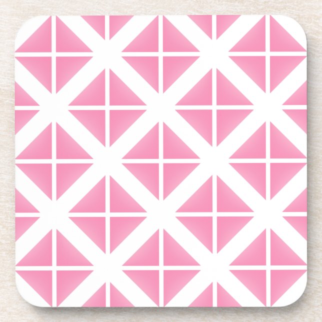 Pink Trendy Triangle Pattern Coaster (Front)