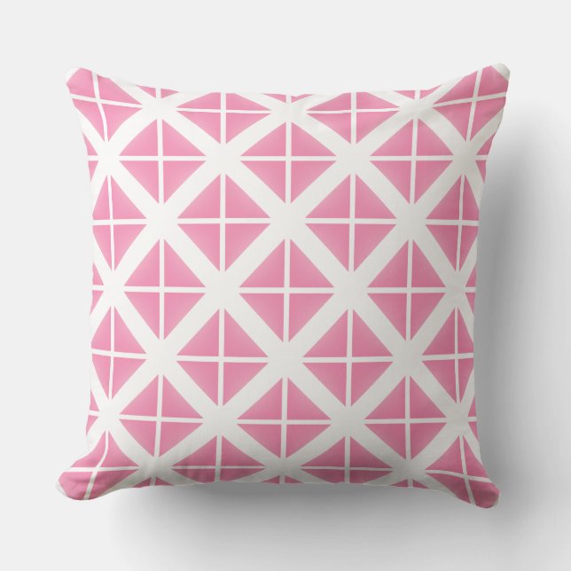 Pink Trendy Triangle Pattern Cushion (Front)