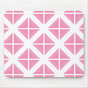 Pink Trendy Triangle Pattern Mouse Mat