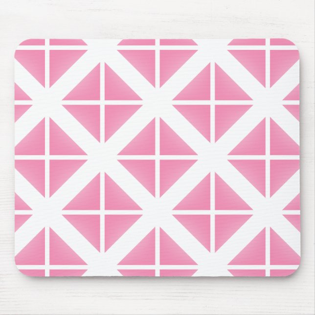Pink Trendy Triangle Pattern Mouse Mat (Front)