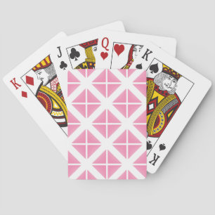 Pink Trendy Triangle Pattern Playing Cards